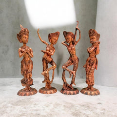 Set of 4 Tribal Musician & Dancer Resin Figurines | Ethnic Home Decor Showpieces | Handcrafted Decorative Statues for Living Room, Office & Shelf | Artistic Gift Item
