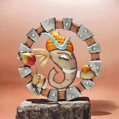 Premium Metal Ganesha Wall Hanging | Decorative Ganpati Wall Art for Living Room & Entrance