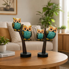 Elegant Wisdom Owl Showpiece – Premium Decorative Owl Figurine for Home, Office & Living Room Décor | Lucky Owl Statue Gift Item