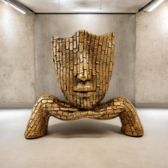 Abstract Face Sculpture Showpiece | Modern Resin Decorative Statue for Living Room, Office & Home Décor | Premium Tabletop Art