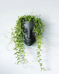 Unique Face Head Planter Pot – Modern Black Succulent & Indoor Plant Holder | Artistic Human Face Flower Pot for Home, Office & Garden Decor | Perfect Gift for Plant Lovers