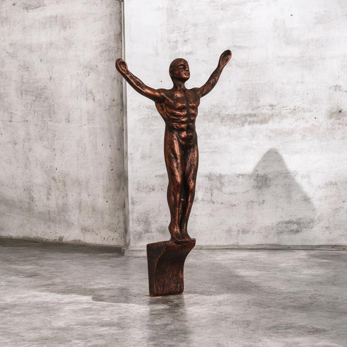Modern Abstract Human Sculpture Showpiece | Bronze Finish Resin Figurine for Home & Office Decor