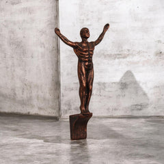 Modern Abstract Human Sculpture Showpiece | Bronze Finish Resin Figurine for Home & Office Decor